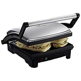 Russell Hobbs Griglia Elettrica, Tostapane, Scalda Panini Grill 3in1, 1800 W, Piastre Antiaderenti, Vassoio Raccogli Scarti Incorporato, 1 Temperatura, Acciaio Inox, Cook at Home 3in1 Panini, 17888-56