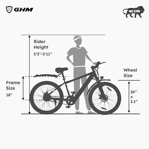 Image of F Lite Electric Cycle | 27.5 inch Wheels with Front Suspension | Dual Disc Brakes | Fast Charging | Up to 40 Km Range on PAS | Make in India Certified (Red)