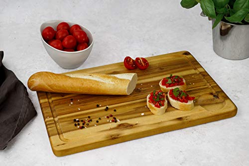 Fackelmann Schneidebrett Akazie, Küchenbrett aus Natur-Holz als Frühstücksbrett verwendbar - 2