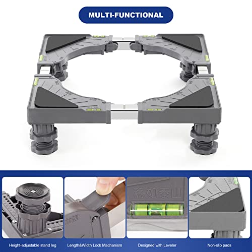 image for Nefish Mini Fridge Stand Adjustable Refrigerator Stand with 4 Strong F