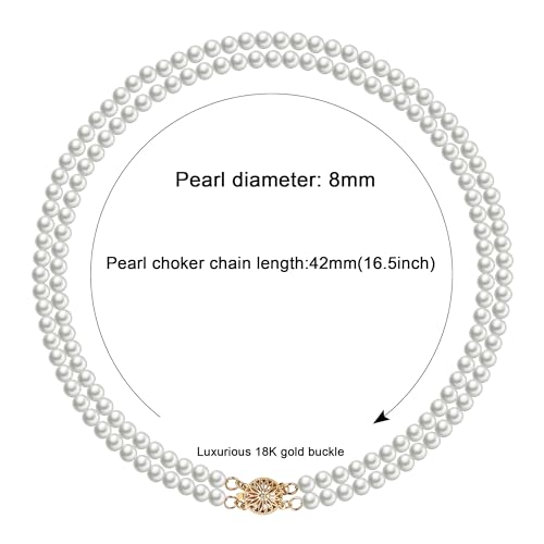 Youfeng Layered Pearl Necklace For Women Pearl Choker Chain Necklaces thumb #1