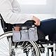 Rollstuhltasche Für Armlehne, Reflektierenden Armlehnentasche Rollstuhl Armlehnentasche Mit 3 Fächern Rollstuhl Aufbewahrungstasche Getränkehalter, Rollstuhltasche Tragbare Rollstühle Kinderwagen Grau