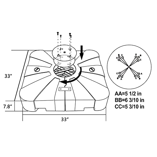 EliteShade USA 33 X 33 Offset Patio Umbrella Base Sand