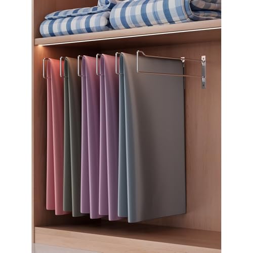 Estante de pared para edredones, organizador de cintas y barras de tela para bufandas 8