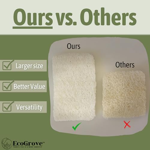 Ecogrove EG-201 Loofah Sponges 100% All Natural Bpa Free Loofahs For Dishes, Face, Soap Making, Shower, Exfoliating Eco-Friendly Biodegradable 30 Pack Compressed thumb #2