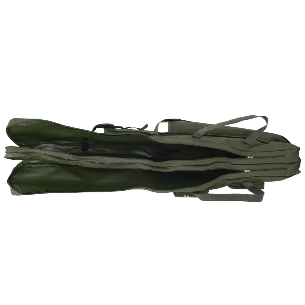 Borsa per canna da pesca, 160 cm, verde scuro, valigetta per canne da pesca e accessori, resistente in tessuto Oxford 600D con rivestimento in PVC, borsa da pesca con tracolla regolabile