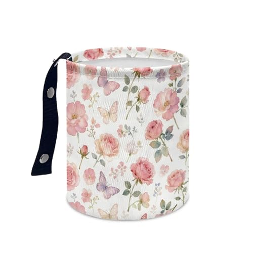 Image of Floral Butterfly Car Trash Can Garbage Bin Car Interior for Car Front Seat, Back Seat, Floor, Headrest for Cars, Family Gatherings, Camping