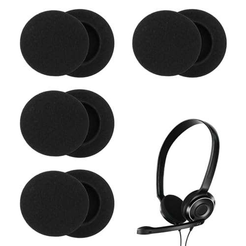 8 Piezas Almohadillas de Recambio Compatible con Auriculares Sennheiser, Cojines de Espuma Transpirable Ø 50 mm Compatible con Serie PC y Otros Modelos