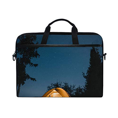 FANTAZIO Camp Out In The Wild - Maletín bandolera para laptop de 14 pulgadas y 15 pulgadas, multicolor, 11x15 in