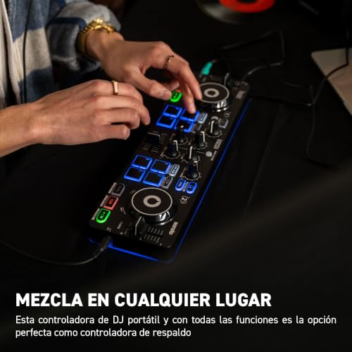 Miniatura 3 de Hercules Djcontrol Starlight - Controladora Dj Usb Portatil De 2 Pistas Y 8 Pads, Software Serato Dj Lite, Para Pc Y Mac