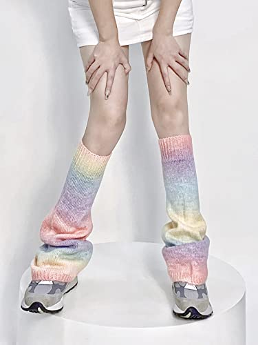 WODECASA Girls Kawaii Leg Warmers Knitted Flared Leg Sleeves Goth Crochet Baggy Cuff Ankle Heap Socks2