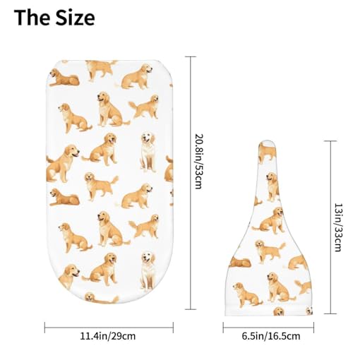 Image of Painting Golden Retriever Newborn Swaddle Blankets Hat Sets Soft Baby Receiving Blanket Swaddle Sack for Baby Shower Infant Boy Girl Gift