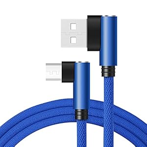 Peatop Nylon Braided L-Shaped Usb Type A Cable For Smartphone, Android Devices (3.3 Feet, Blue)