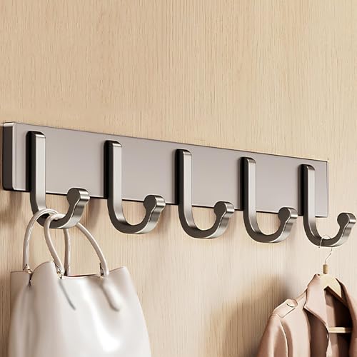 XUQQU Perchero Pared, Perchero Colgante De Estilo Pastoral, Ganchos De Pared Sin Taladrar, Percheros Pared Aleación De Aluminio,Adecuado Para El Balcón Del Baño Detrás De La Puerta(Gray,38cm/14.9in)