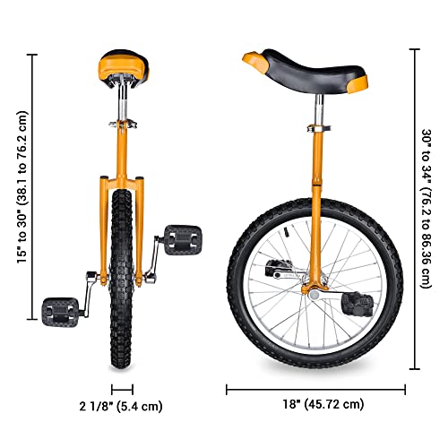 Aw 16" Inch Wheel Unicycle Leakproof Butyl Tire Wheel Cycling Outdoor Sports Fitness Exercise Health Yellow #TOP5