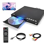 Mini DVD Player, DVD/CD Player for TV, All Region Free HDMI DVD Player for Smart TV Support 1080P Full HD with USB Input, Remote Control, AV/HDMI Cables, Compact DVDs Player for Home Use
