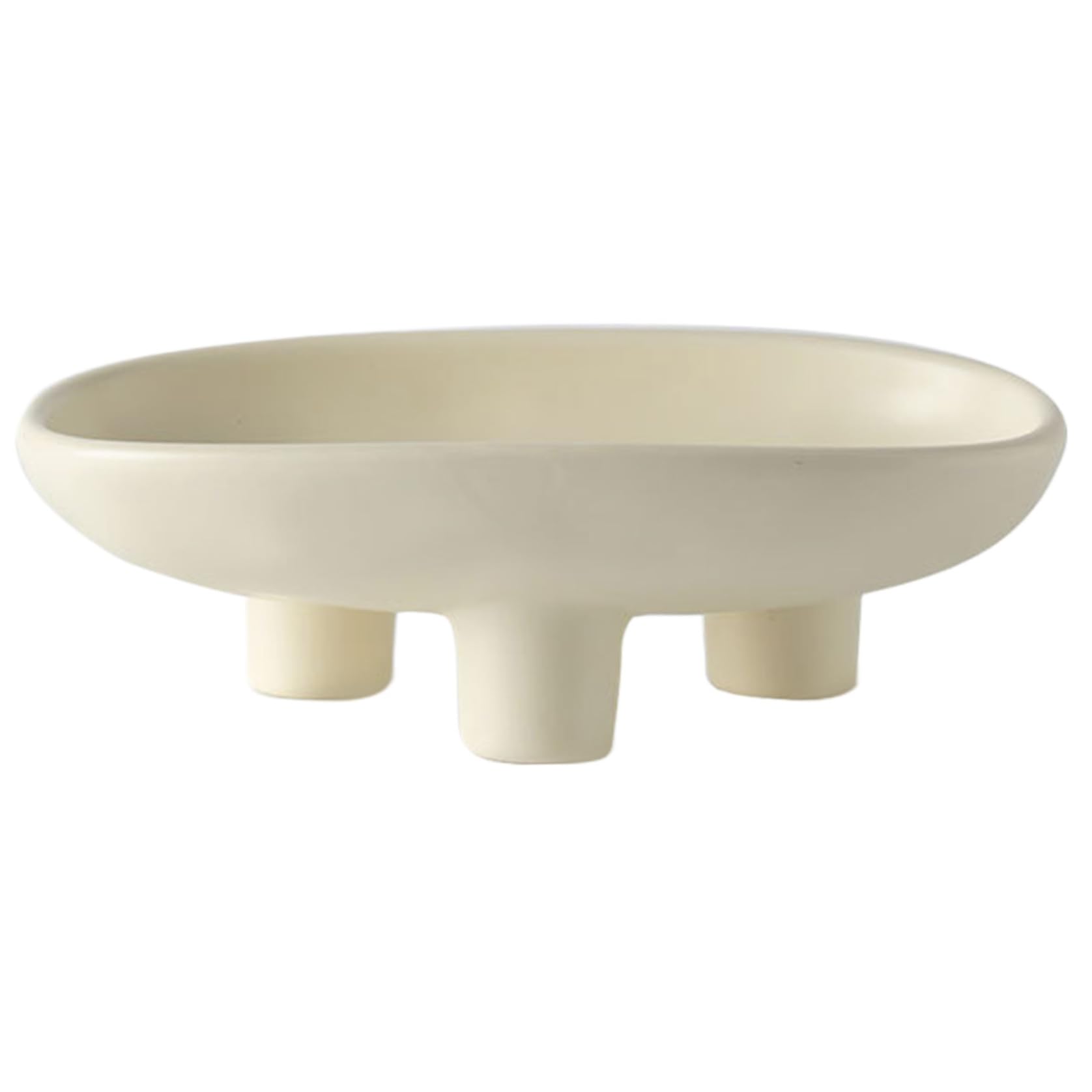 Tsawntd Fruit Bowl for Kitchen 3-Legs Ceramic Snack Bowls 10'' Oval Footed Bowl Large Pedestal Decorative Fruit Serving Tray for Breads, Snacks, Salad Style 1 Snack Bowls For The Kitchen
