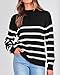 KIRUNDO Fall Sweaters for Women 2025 Striped Turtleneck Ribbed Knit Sweater Trendy Pullover Jumper Winter Fashion Clothing(Medium, Black)