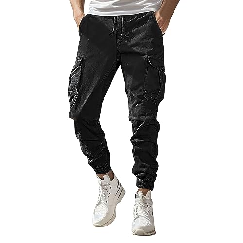 Bleu de travail homme pantalon cargo noir vêtement streetwear large