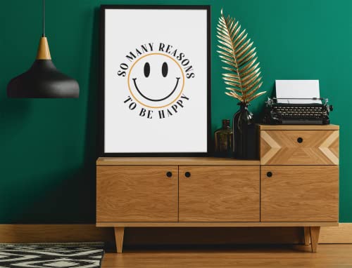 LS Bright Design LTD Póster minimalista con diseño hippie divertido y inspirador sin marco, acabado mate A5 (148 x 210 m), muchas razones para ser feliz 2022)