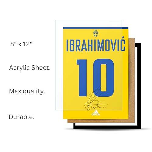 Image of Posternet Football Jersey Style Wall Frame | Yellow & Blue Sports-Inspired Number 10 Poster with Signature Design | Premium Black Framed Wall Decor for Bedroom, Living Room, Office & Gaming Room | A4 Size (8.3 x 11.7 Inch)