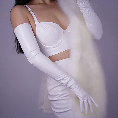 Amazon.co.jp: Honana 手袋 女性用パテントレザーロンググローブ70cm