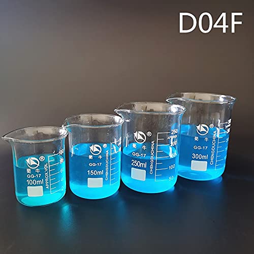 Fabrik Billig 1Set Lab Borosilikatglas Becherglas hitzebeständig Labware Becherglas Laborgeräte (Size : D06B)