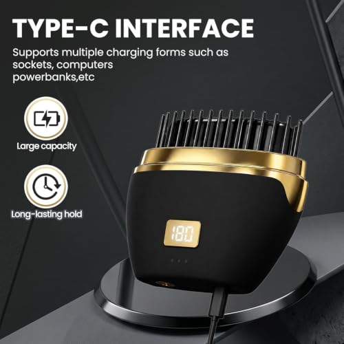 Image of Mini Hair Straightener,Cordless Hair Straightener Brush, Portable Straightening Brushhot Comb Hair Straightener For Women,Three Temperature Adjustments Flat Iron For Travel, Multicolour. (Black)