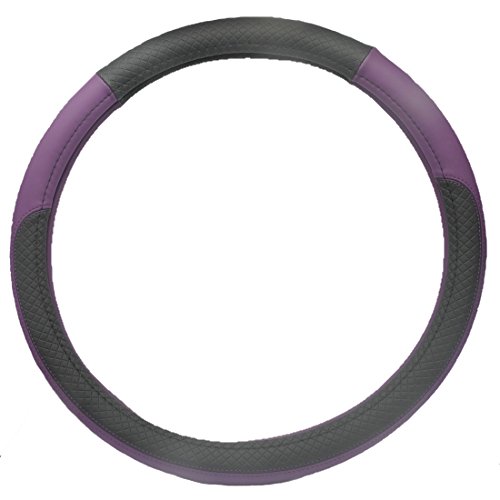 Wishlanlan Four Season Universal Anti-Slip Breathable Leather Car Steering Wheel Cover (Purple) #TOP3