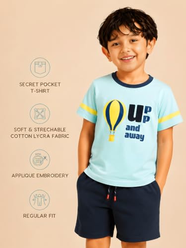 Image of Pilolo Kids Soft Cotton Lycra Pocket T-Shirt for Boy's