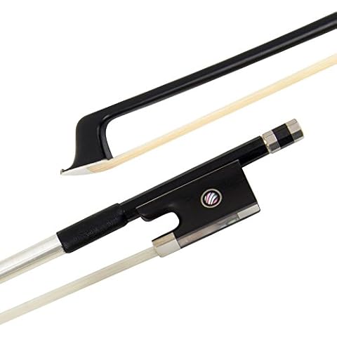 Kmise Violin Bow Stunning Fiddle Bow Carbon Fiber for Violins (4/4, Black) Cover