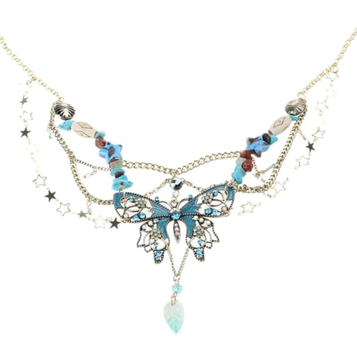 Elegant Butterfly Charm Multilayer Waist Chain Body Jewelry for Women Party Wear