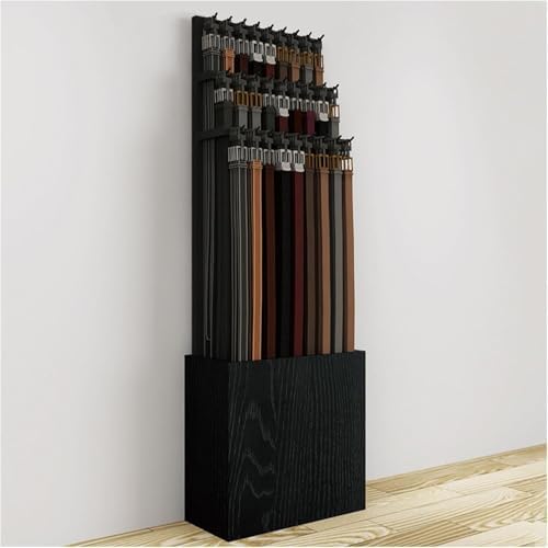 Heavy-Duty Belt Display Rack for Men’s Closet - Commercial Storage Shelf, Scarf Stand, Purse Holder, Tie Organizer, Stylish Black Belt Holder, 60x25x165cm