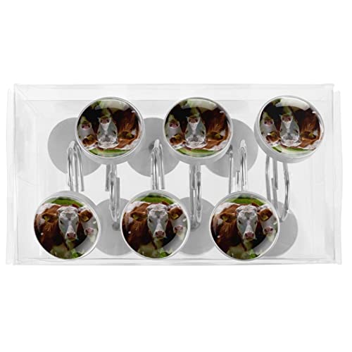 Rideau de douche vaches et ses 12 anneaux style campagne chic