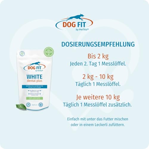 DOG FIT by PreThis® WHITE dental plus I Für die natürliche Zahnpflege von Hunden I Frei von Zusätzen & vegan