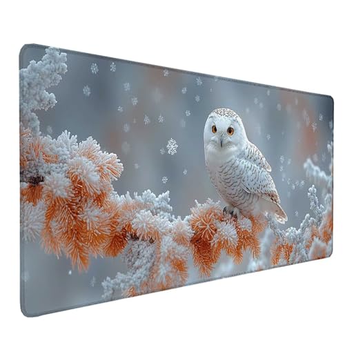 Tapis de souris blanc 80x30cm pour gamer, sous main bureau design scandinave élégant