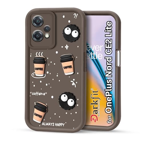 Image of Back Case Cover Compatible with OnePlus Nord CE 2 Lite 5G | Cute Fun Cartoon Ball 3D Coffee Silicone Case | Body Protection | Camera Protection | Shock Proof | Color Brown | Pack of 1