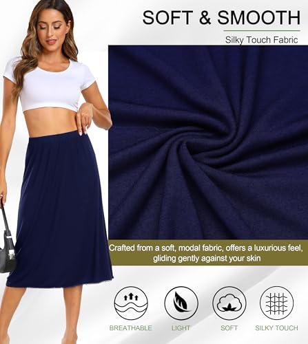 Image of Vlazom Half Slips for Women Under Dress Long Half Slip Under Skirt with Lace Trim Size S-XXL