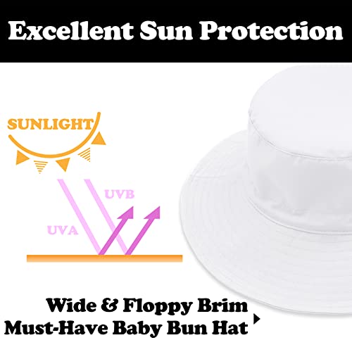 Sarfel Baby Sun Hat Summer Baby Boy Hats Upf 50+ Sun Protection Toddler Hat Bucket For Baby Girl Adjustable Kid Cap White 6-24 Months #TOP4