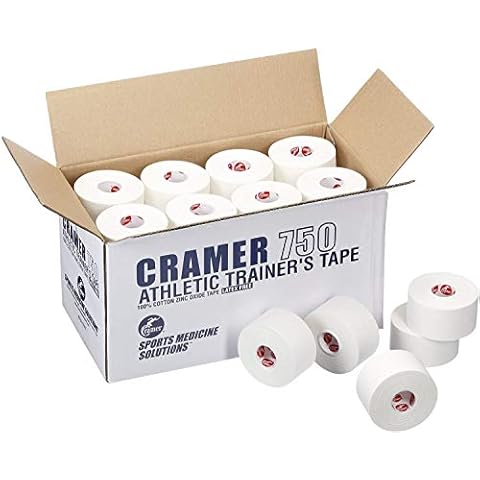 Cramer Team Color Athletic Tape, White, For Ankle, Wrist, and Injury Taping, Helps Protect and Prevent Injuries, Promotes Faster Healing, Athletic Training First Aid Supplies, 1.5", Bulk 32 Roll Case Cover