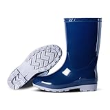 [Jollywalk] PVC長靴 レインシューズ レインブーツ 作業長靴 軽半 ワークブーツ 軽量 防水 吸汗裏布 メンズ レディース 男女兼用 梅雨 釣り 洗車 園芸 農業 雪 3E ネイビーブルー