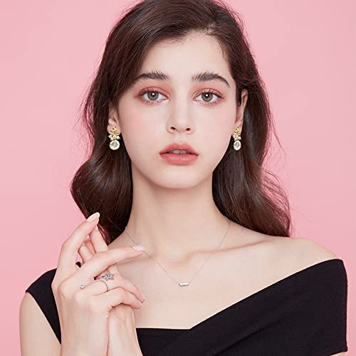 Pearl Earrings with 18k Gold Life Tree, 925 Sterling Needle & Baroque Pearl Drop Earrings for Women4