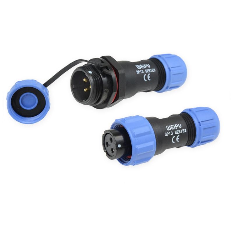 elpart SP1310+SP1311 Industry IP68 Waterproof M12 Power Connector Adapter 2 3 4 5 6 7 9Pin Ebike Motorcycle LED Lighting Car - #elPart2322657 (Color: 4Pin Set)