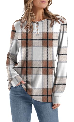 XIEERDUO Thermal Long Sleeve Shirts for Women Henley Fall Womens Tops Dressy Casual Winter Clothes S-3Xl4