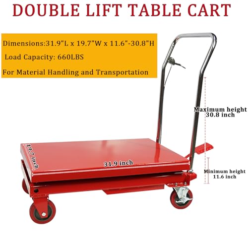Garvee CART -660 Hydraulic Lift Table Cart 660Lbs Double Scissor Lift Table thumb #1
