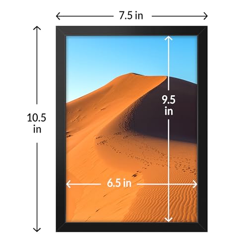 LaVie Home 7x10 Picture Frame for Wall Display, 7x10 Black Picture Frame with HD Plexiglas, 7 x 10 Frame 1 Pack, Display Frame for Vertical or Horizontal, Classic Collection