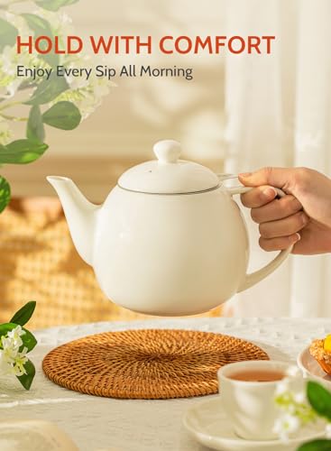 Sweese PORCELAIN TEAPOT-STAINLESS-S-WHITE Teapots For Tea, 27 Oz Porcelain Tea Pot thumb #4