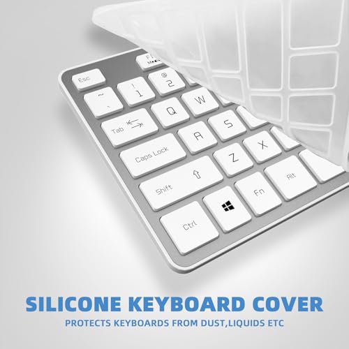 Image of Wired USB Keyboard, Comfortable Quiet Chocolate Keys, Durable Ultra-Slim Computer Keyboard Wired(QWERTY) for PC, Windows 11 /10 /8 /7 /XP /Vista KB1430 (Sliver-1, Wired Keyboard for Windows)