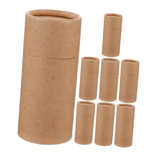 OSALADI 8個エッセンシャルオイルボトル用紙管包装 収納チューブ キャップ付き 段ボール製筒容器 対応 クラフト紙製 小物保管 ポスターホルダー リップグロス梱包などに