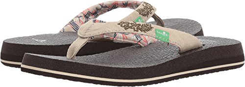 Sanuk Damen Yoga Paradise 2 Flipflop, Naturparadies Palmen, 41.5 EU